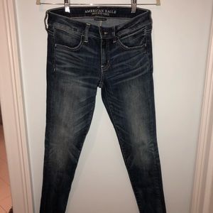 American Eagle jeans with distressed hemmed ankles